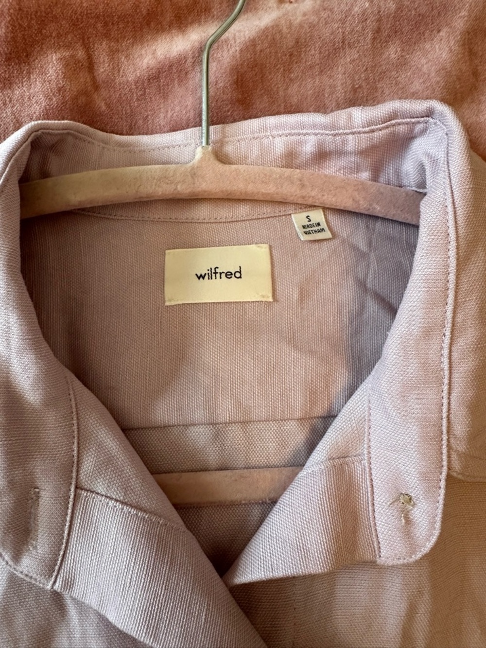 Aritzia Wilfred Cropped Lilac Button-Front Shirt with Matching Skirt set - Picture 7 of 10